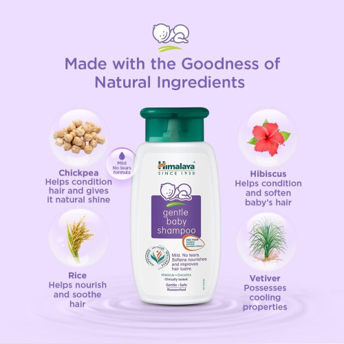 Himalaya Gentle Baby Shampoo 200ml | Tear-Free Formula | Natural Herbal Ingredients for Soft and Healthy Hair