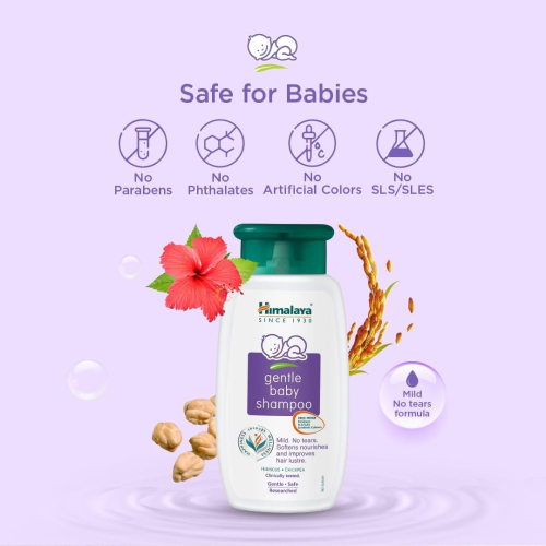 Himalaya Gentle Baby Shampoo 200ml | Tear-Free Formula | Natural Herbal Ingredients for Soft and Healthy Hair