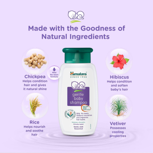 Himalaya Gentle Baby Shampoo 200ml | Tear-Free Formula | Natural Herbal Ingredients for Soft and Healthy Hair