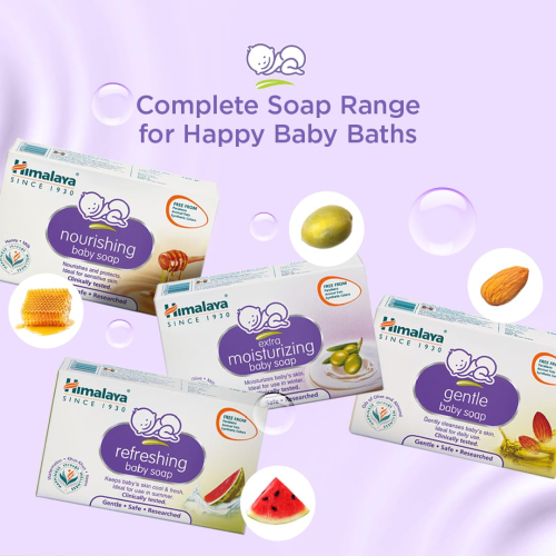 Himalaya Gentle Baby Soap Value Pack, 4 * 75g | With Olive Oil & Almond Oil | Safe for Newborns | Dermatologically Tested