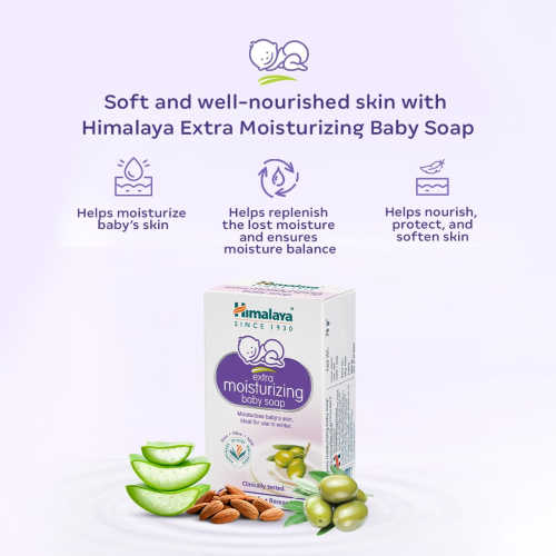 Himalaya Gentle Baby Soap Value Pack, 4 * 75g | With Olive Oil & Almond Oil | Safe for Newborns | Dermatologically Tested