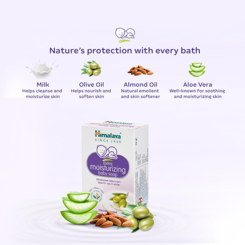 Himalaya Gentle Baby Soap Value Pack, 4 * 75g | With Olive Oil & Almond Oil | Safe for Newborns | Dermatologically Tested