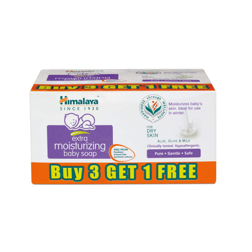 Himalaya Gentle Baby Soap Value Pack, 4 * 75g | With Olive Oil & Almond Oil | Safe for Newborns | Dermatologically Tested