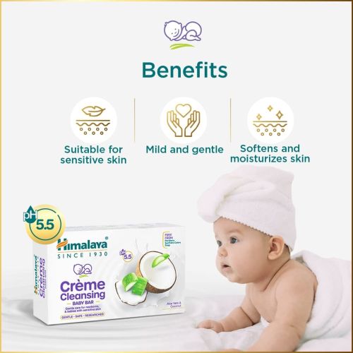 Himalaya Gentle Baby Soap Value Pack, 4 * 75g | With Olive Oil & Almond Oil | Safe for Newborns | Dermatologically Tested