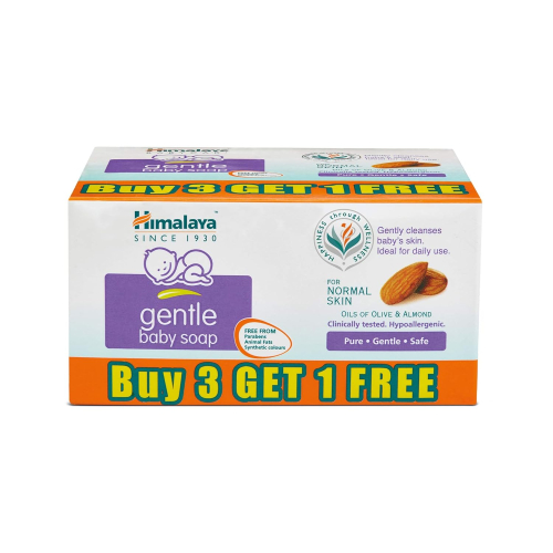 Himalaya Gentle Baby Soap Value Pack, 4 * 75g | With Olive Oil & Almond Oil | Safe for Newborns | Dermatologically Tested