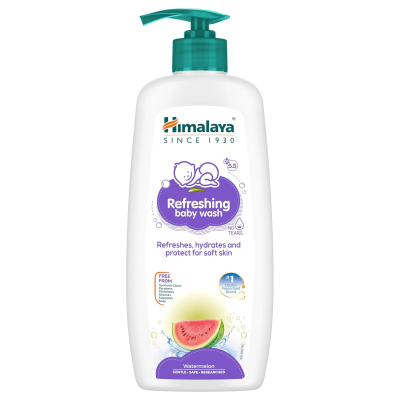 Himalaya Refreshing Baby Wash 400ml | No Tears Formula with Watermelon, Neem & Lemon | Keeps Baby’s Skin Cool & Fresh