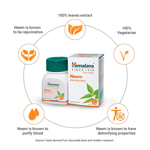 Himalaya Wellness Neem | 60 Tablets | Pure Herbs for Skin Wellness 