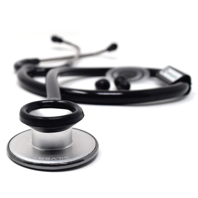 IS Indosurgicals Silvery Stethoscope (Black)