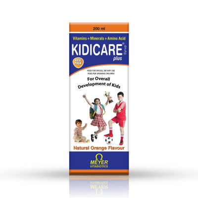 Kidicare Plus Multivitamin Syrup for Children (Upto 12 Years) | 200ml | Supports Growth, Health, Immunity & Daily Energy 