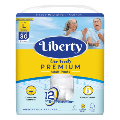 Liberty Premium Adult Diaper Pants, Large (L) 30 Count, Waist Size (75-140cm | 30-55 inches)