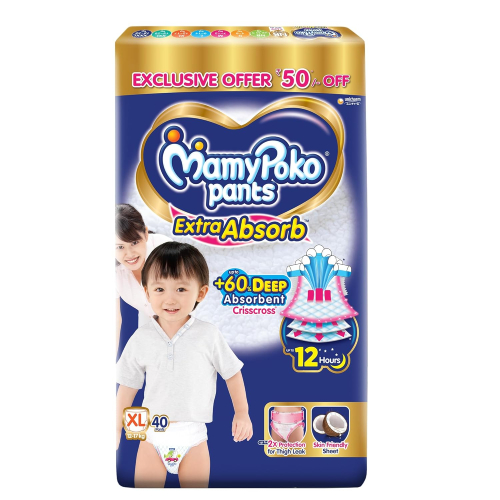 MamyPoko Pants Extra Absorb Baby Diapers, Medium (M), 148 Count, 7-12 kg - Best Diapers for Babies