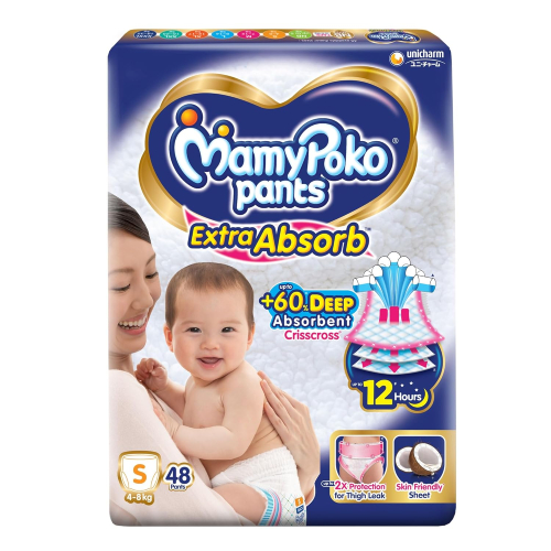 MamyPoko Pants Extra Absorb Baby Diapers, Medium (M), 148 Count, 7-12 kg - Best Diapers for Babies