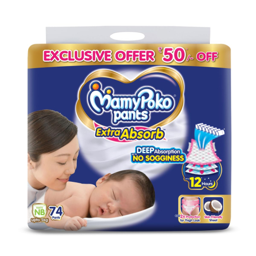 MamyPoko Pants Extra Absorb Baby Diapers, Medium (M), 148 Count, 7-12 kg - Best Diapers for Babies