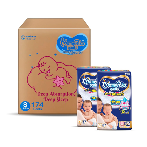 MamyPoko Pants Extra Absorb Baby Diapers, Medium (M), 148 Count, 7-12 kg - Best Diapers for Babies