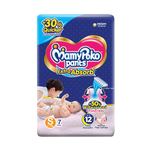 MamyPoko Pants Extra Absorb Baby Diapers, Medium (M), 148 Count, 7-12 kg - Best Diapers for Babies