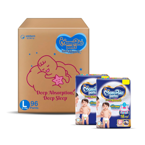 MamyPoko Pants Extra Absorb Baby Diapers, Medium (M), 148 Count, 7-12 kg - Best Diapers for Babies