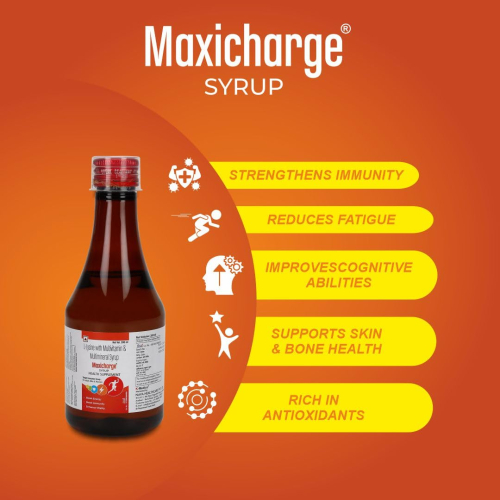 Maxicharge Multivitamin Health Supplement Syrup (A To Z Vitamin) | 200 ml 