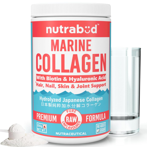 Nutrabud Japanese Marine Collagen Powder Supplement for Women, Men (Orange, 200g)