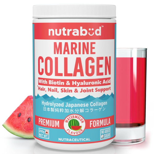 Nutrabud Japanese Marine Collagen Powder Supplement for Women, Men (Orange, 200g)