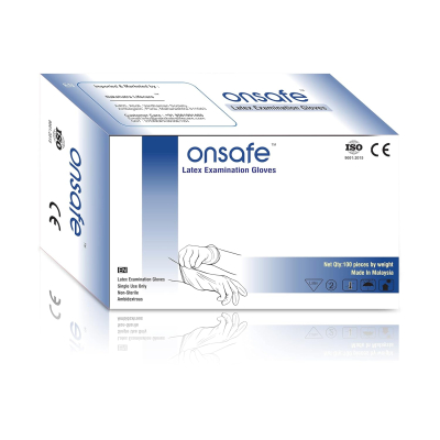 ONSAFE Latex Medical Examination Disposable Powdered Hand Gloves 