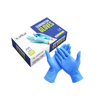 OTICA Nitrile Hand Gloves | Medical Grade 4G | 1 Box - 100 Gloves Disposable | Blue