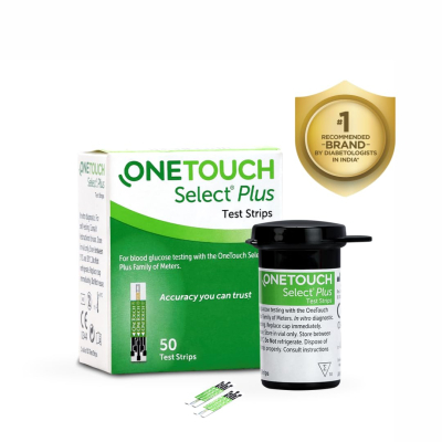 OneTouch Select Plus Test Strips – Pack of 50 | Compatible with OneTouch Select Plus Simple Glucometer