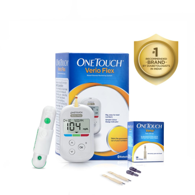 OneTouch Verio Flex Glucometer Machine  | Free Test Strips & Lancets