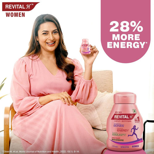 Revital H for Woman with Multivitamins, Calcium, Zinc & Natural Ginseng for Daily Immunity, Strong Bones, and Enhanced Energy Level - 60 Tablets