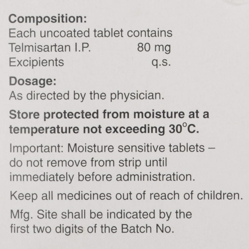 Telma 80 - Strip of 15 Tablets