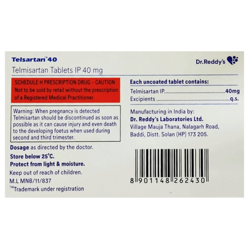 Telsartan 40mg Tablet