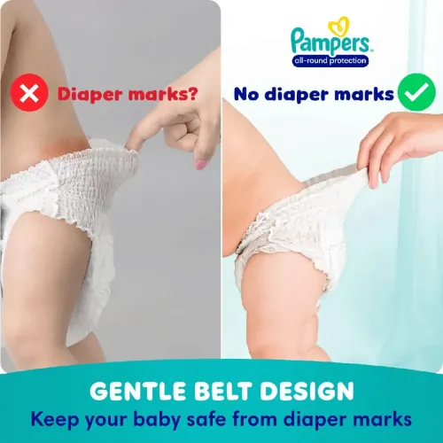 Pampers All Round Protection Pant Style Baby Diapers, Medium (M), 76 Count, 7-12 kg - Anti Rash Blanket with Aloe Vera Lotion