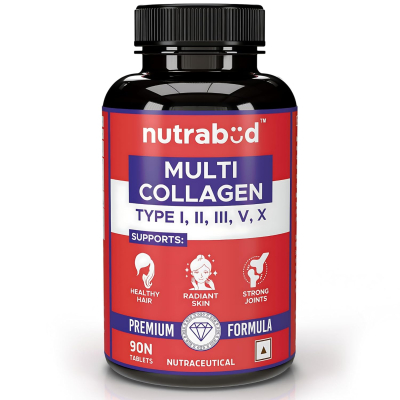 Nutrabud Multi Collagen Complex Supplement for Women, Men - 90 Tablets 